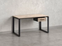 Стол прямой с подвесной тумбой, О-опора 2000x700x750 RM036-20x7 Дуб Маувелла/Черный