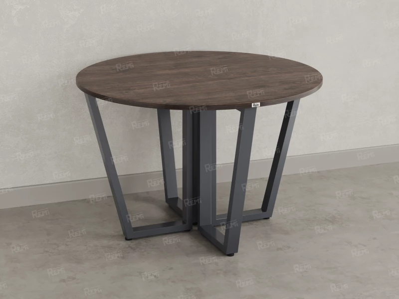 Круглый стол на U-образных опорах 1500x1500x750 RM188-15x15 Дуб Апрельский шоколад/Серый
