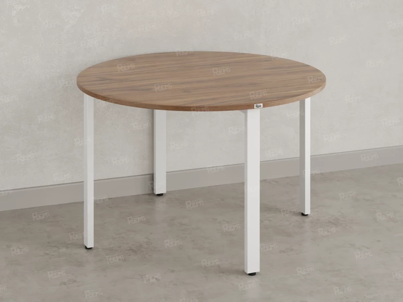 Круглый стол на П-образных опорах 1200x1200x750 RM186-12x12 Дуб Юстус/Белый