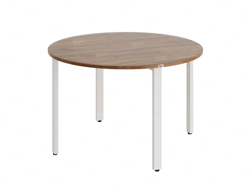 Круглый стол на П-образных опорах 1200x1200x750 RM186-12x12 Дуб Юстус/Белый