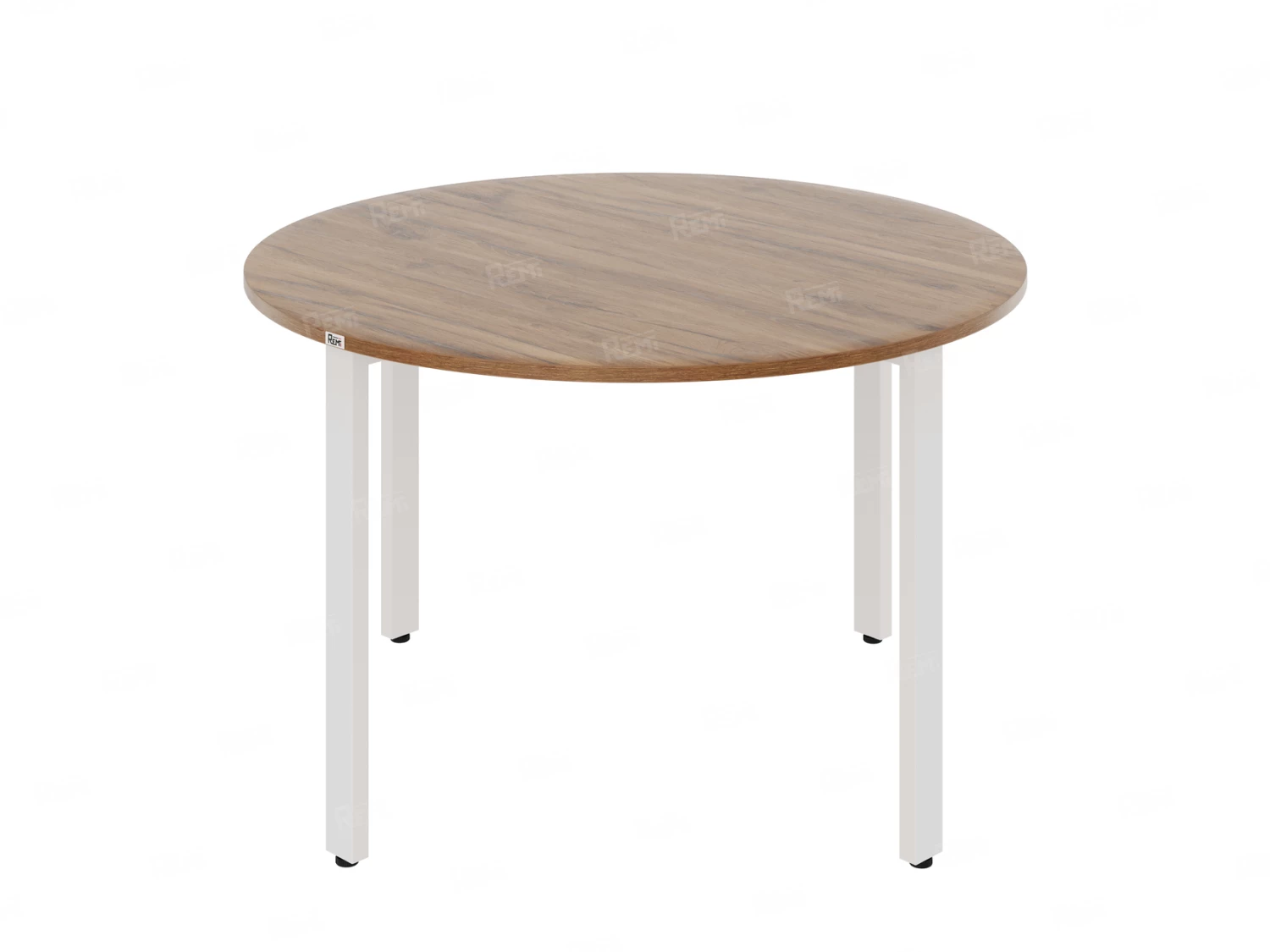Круглый стол на П-образных опорах 1200x1200x750 RM186-12x12 Дуб Юстус/Белый