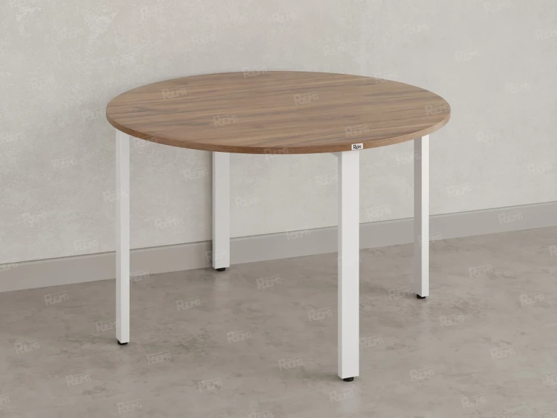 Круглый стол на П-образных опорах 1200x1200x750 RM186-12x12 Дуб Юстус/Белый