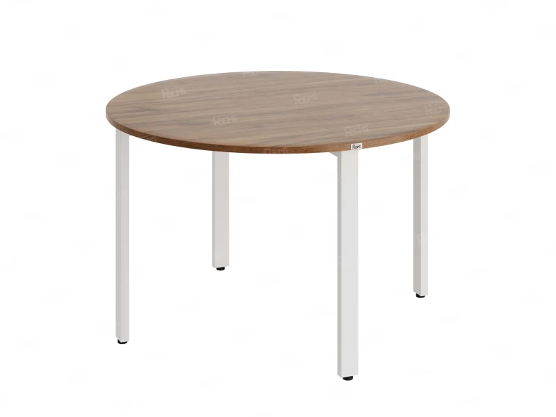 Круглый стол на П-образных опорах 1200x1200x750 RM186-12x12 Дуб Юстус/Белый