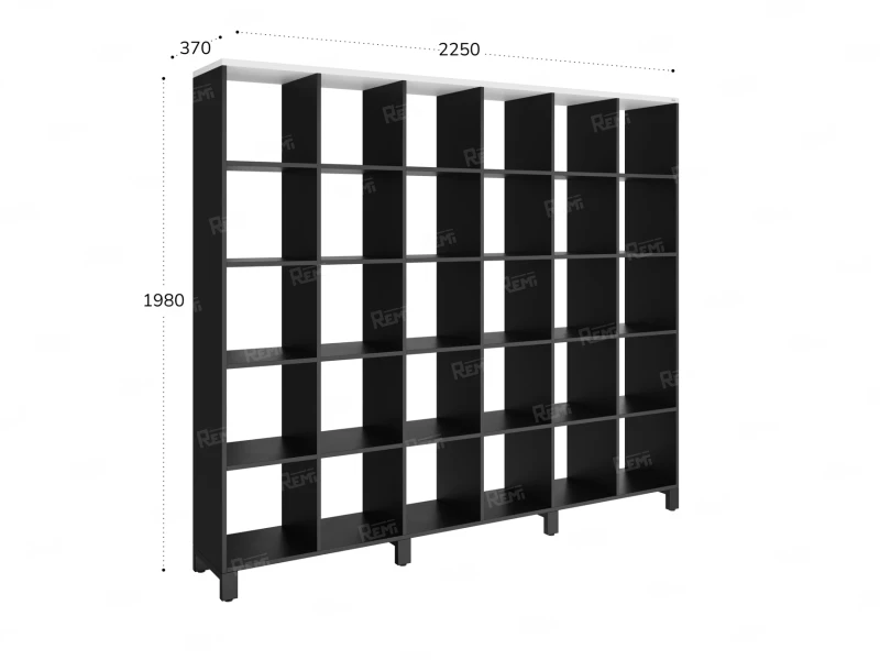 Стеллаж, 30 ячеек 2250х370х1980 RM143-225x37 Белый/Черный