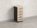 Тумба мобильная, 5 ящиков 400x500x960 RM122-40x50 Дуб Маувелла/Черный
