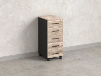 Тумба мобильная, 5 ящиков 400x500x960 RM122-40x50 Дуб Маувелла/Черный