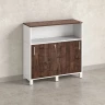 Шкаф-купе низкий, 2 полки с надстройкой 1200x420x1200 RM126-120x42 Дуб Апрельский шоколад/Белый