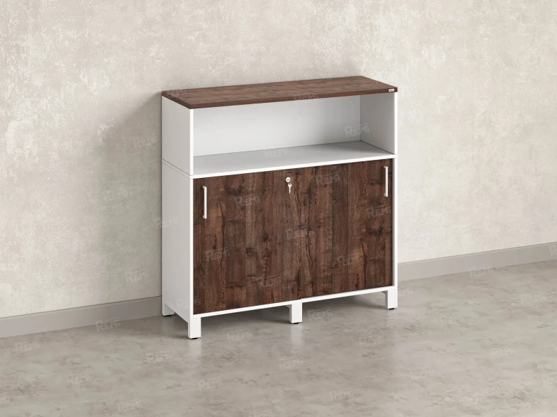 Шкаф-купе низкий, 2 полки с надстройкой 1200x420x1200 RM126-120x42 Дуб Апрельский шоколад/Белый