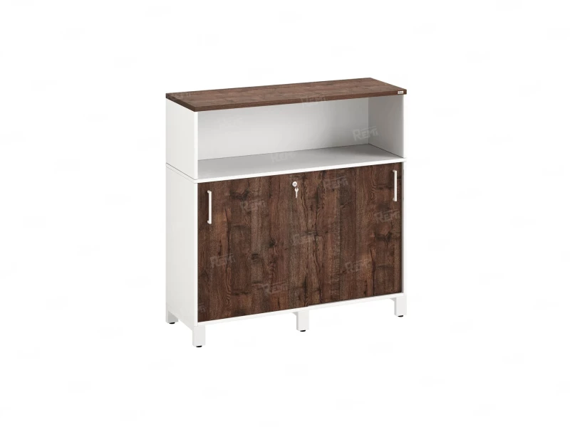 Шкаф-купе низкий, 2 полки с надстройкой 1200x420x1200 RM126-120x42 Дуб Апрельский шоколад/Белый