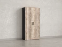 Шкаф распашной, регулируемые опоры, 5 уровней 900x420x1800 RM153-90x41 Дуб Маувелла/Черный