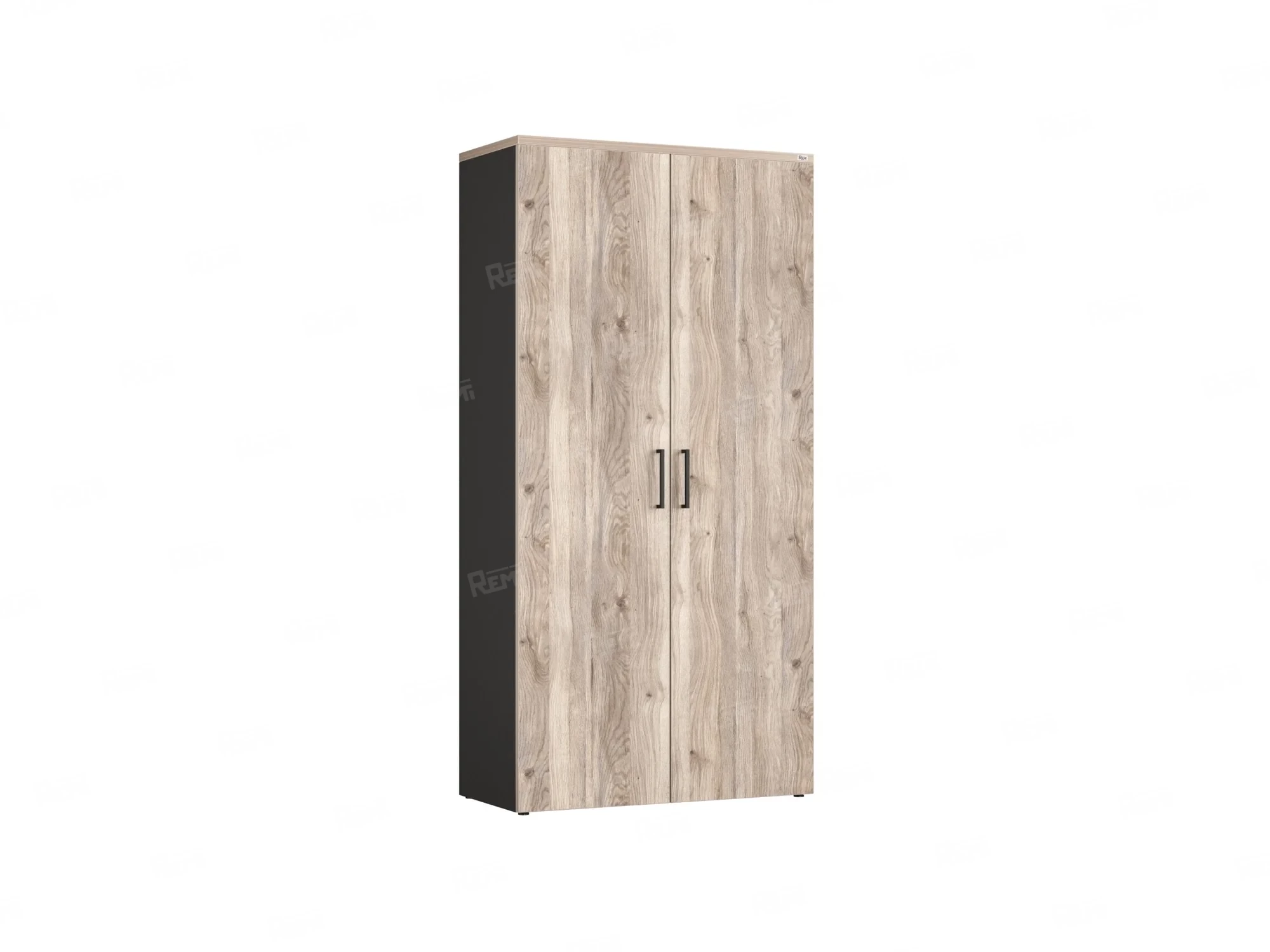 Шкаф распашной, регулируемые опоры, 5 уровней 900x420x1800 RM153-90x41 Дуб Маувелла/Черный