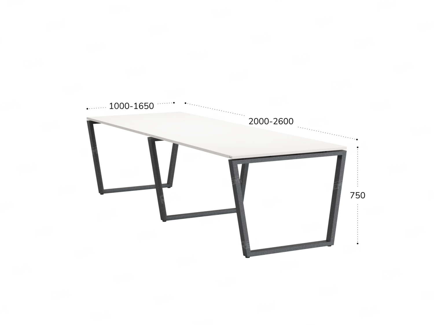Cтол для переговоров, на V-обазном каркасе 2200x1000x750 RM082-220x100 Белый/Серый