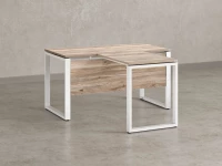 Стол с брифингом с парящей столешницей на О-образных опорах с экраном ЛДСП RM045-14x8 1400x2200x750 Дуб Маувелла/Белый