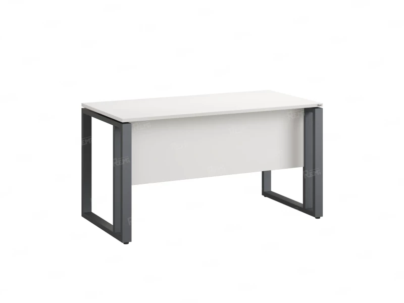 Стол прямой на О-образных опорах с экраном ЛДСП 1600x900x750 RM041-16x9 Белый/Серый