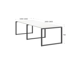 Cтол для переговоров, на О-обазном каркасе 2500x1450x750 RM081-250x145 Белый/Серый
