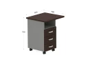 BRL RB092-45х58L Тумба приставная левая 650х580х740 Венге/Серый вулканический