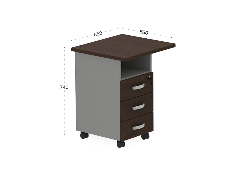 BRL RB092-45х58L Тумба приставная левая 650х580х740 Венге/Серый вулканический