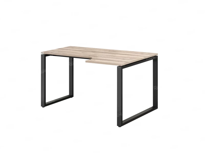 Стол угловой, О-опора, правый 1400x700/900x750, RM054-14x7-9 Дуб Маувелла/Черный