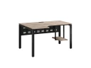 Стол угловой, экран металл, П-опора, левый 1400x700/900x750, RM059-14x7-9 Дуб Маувелла/Черный