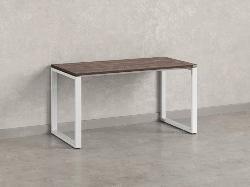 Стол прямой на O-образных опорах 1200x700x750 RM002-12x7 Дуб Апрельский шоколад/Белый