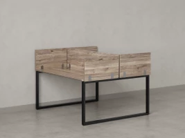 Бенч-система, 2 рабочих места, 5 ЛДСП экранов 1200x1200x750 RM169-4-12x12 Дуб Маувелла/Черный