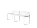 Бенч-система в 1 ряд, 2 рабочих места 2 тканевых экранов 2700x600x750 RM168-3-27x6 Белый/Белый