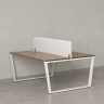 Бенч-система, 2 рабочих места, с одним тканевым экраном 1400x1600x750 RM172-1-14x16 Дуб Юстус/Белый