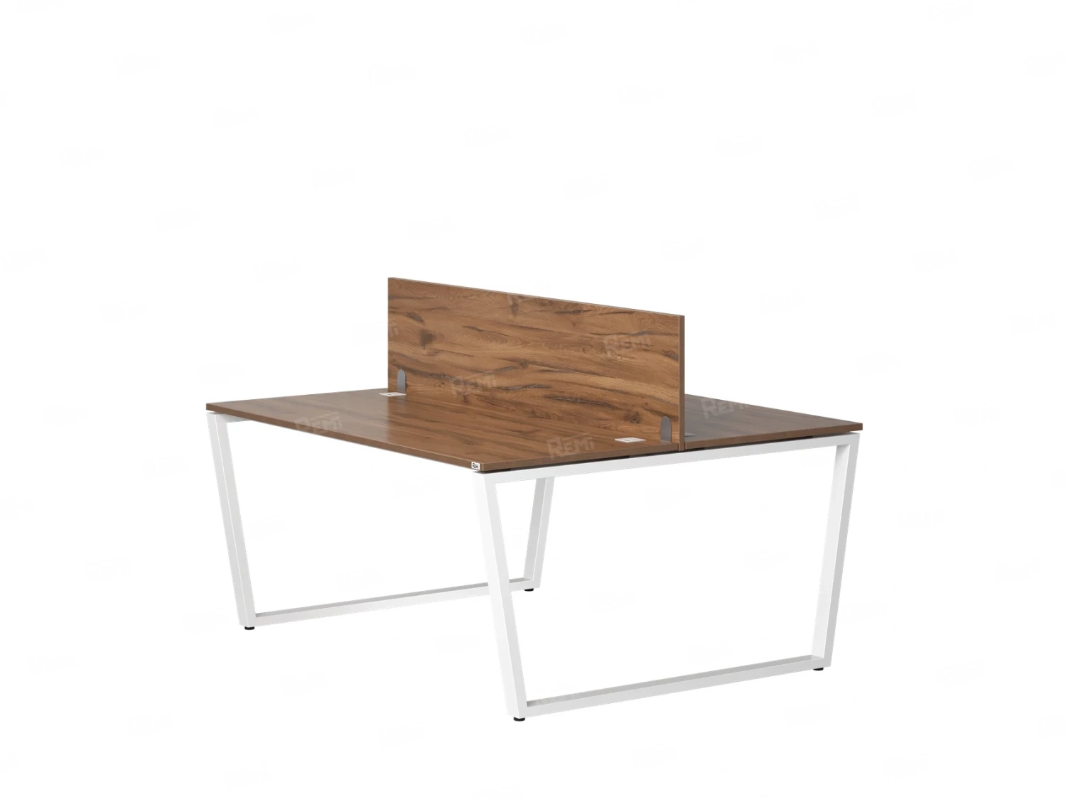 Бенч-система, 2 рабочих места, с одним экраном ЛДСП 1800x1400x750 RM172-2-18x14 Дуб Юстус/Белый