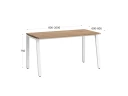 Стол прямой на Л-образных опорах 2000x600x750 RM004-20x6 Дуб Юстус/Белый