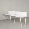 Бенч-система в 1 ряд, 2 рабочих места 2 ЛДСП экранов 3200x800x750 RM174-4-32x8 Белый/Белый
