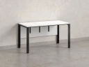 Стол прямой на П-образных опорах, экран ЛДСП 1400x600x750 RM005-14x6 Белый/Черный