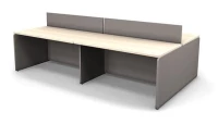 Двусторонний бенч RAC010 на 4 места, с экраном, без заглушек 320x160x73,5см Сосна Аланд/Серый камень, Серия Аккорд / Accord