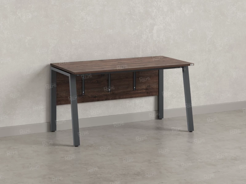 Стол прямой, Л-опора, экран ЛДСП,парящая стол-ца 800x600x750 RM009-8x6 Дуб Апрельский шоколад/Серый