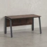 Стол прямой, Л-опора, экран ЛДСП,парящая стол-ца 800x600x750 RM009-8x6 Дуб Апрельский шоколад/Серый