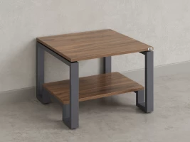 Журнальный стол с полкой 700x700x550 RM181-7x7 Дуб Юстус/Серый