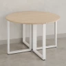 Круглый стол на О-образных опорах 1400x1400x750 RM187-14x14 Вяз Швейцарский светлый/Белый