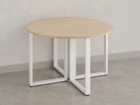 Круглый стол на О-образных опорах 1400x1400x750 RM187-14x14 Вяз Швейцарский светлый/Белый