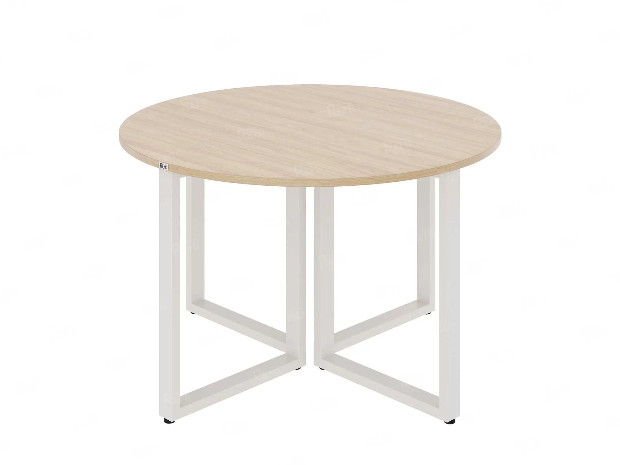 Круглый стол на О-образных опорах 1400x1400x750 RM187-14x14 Вяз Швейцарский светлый/Белый