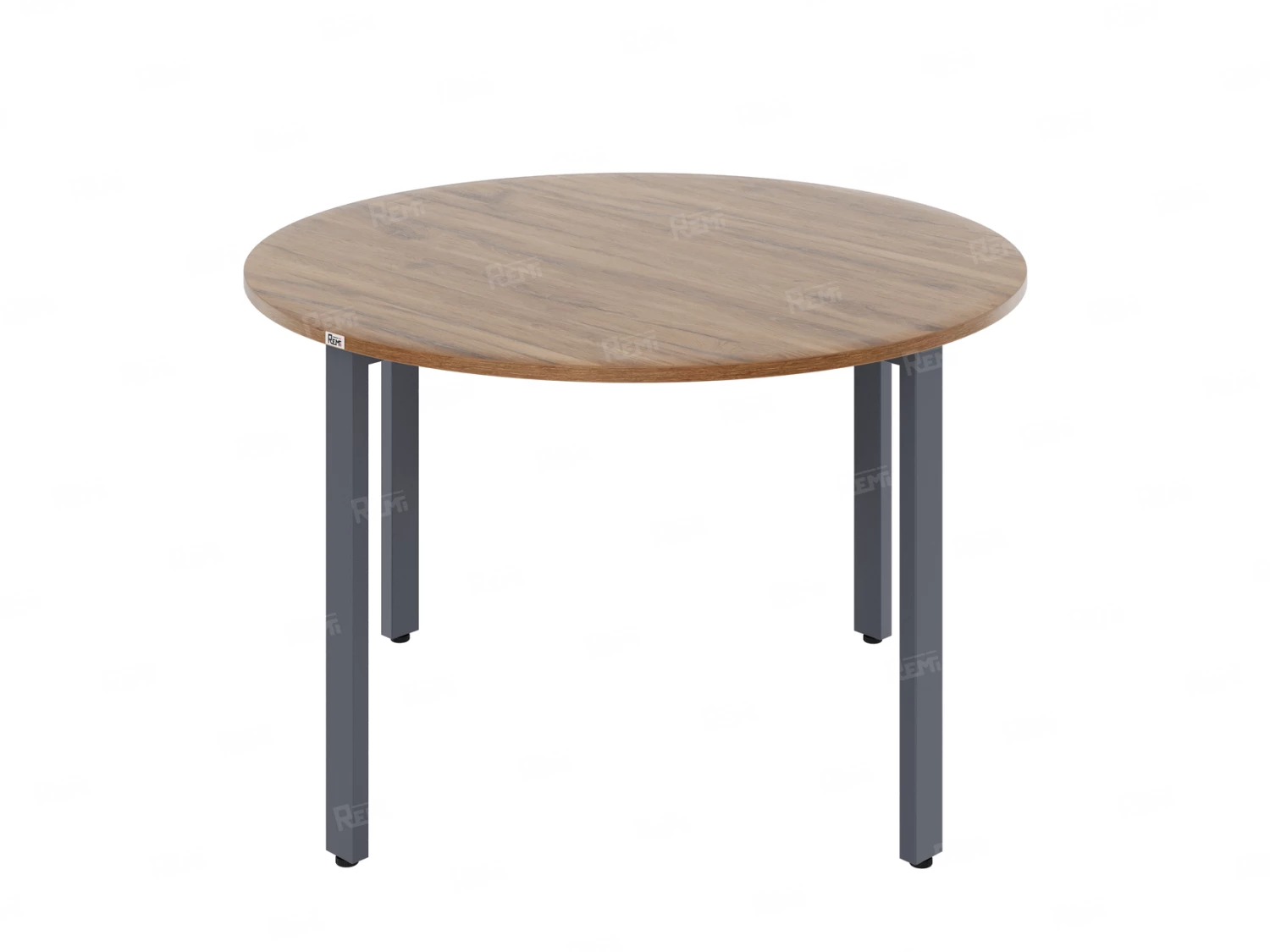 Круглый стол на П-образных опорах 1200x1200x750 RM186-12x12 Дуб Юстус/Серый