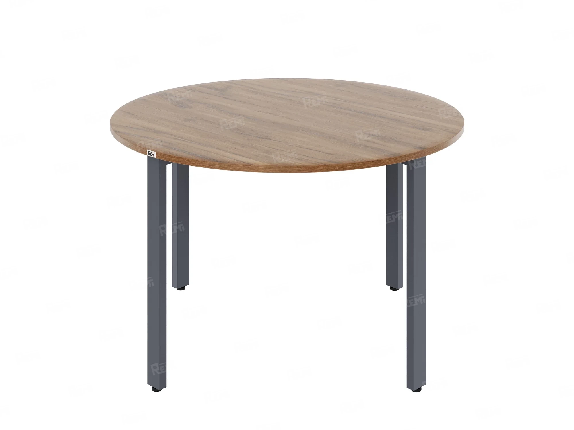 Круглый стол на П-образных опорах 1200x1200x750 RM186-12x12 Дуб Юстус/Серый
