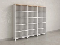 Стеллаж, 30 ячеек 2250х370х1980 RM143-225x37 Вяз Швейцарский светлый/Белый