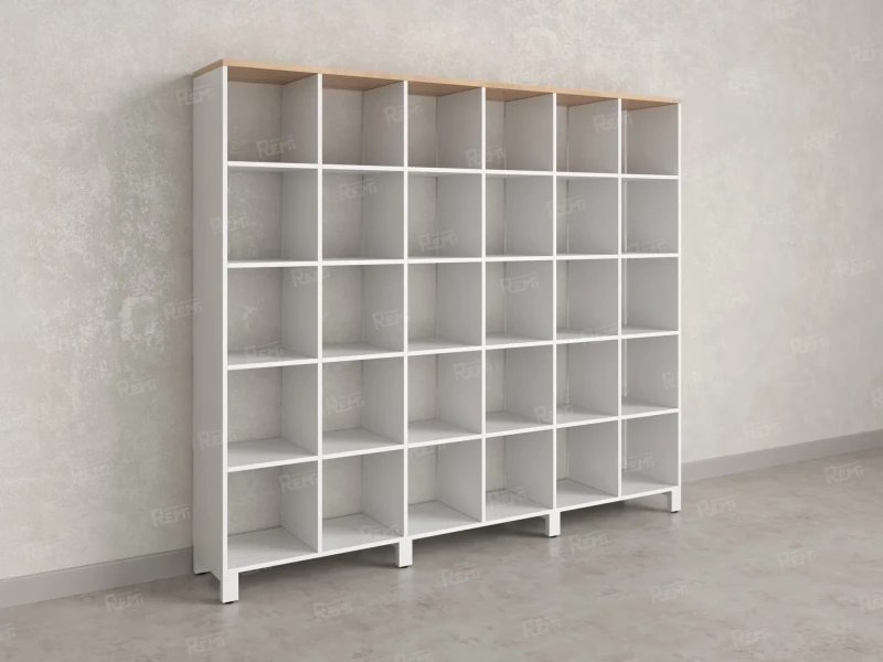 Стеллаж, 30 ячеек 2250х370х1980 RM143-225x37 Вяз Швейцарский светлый/Белый