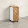 Тумба мобильная, 5 ящиков 400x500x960 RM122-40x50 Дуб Юстус/Белый