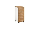 Тумба мобильная, 5 ящиков 400x500x960 RM122-40x50 Дуб Юстус/Белый