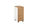 Тумба мобильная, 5 ящиков 400x500x960 RM122-40x50 Дуб Юстус/Белый