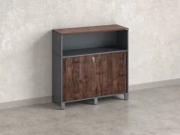 Низкий шкаф-купе, 2 полки с надстройкой 1200x420x1200 RM126-120x42 Дуб Апрельский шоколад/Серый