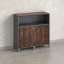 Низкий шкаф-купе, 2 полки с надстройкой 1200x420x1200 RM126-120x42 Дуб Апрельский шоколад/Серый