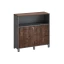 Низкий шкаф-купе, 2 полки с надстройкой 1200x420x1200 RM126-120x42 Дуб Апрельский шоколад/Серый