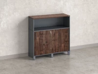 Низкий шкаф-купе, 2 полки с надстройкой 1200x420x1200 RM126-120x42 Дуб Апрельский шоколад/Серый