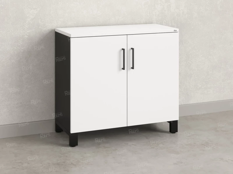 Шкаф низкий распашной, 2 уровня 900x600x850 RM147-90x60 Белый/Черный